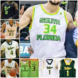 Camisa de basquete USF do sul da Flórida NCAA College Atkins Corey Walker Jr. Russel Tchewa Jamir Chaplin Caleb Murphy Sam Hines Jr.