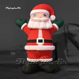 Festlig röd jätte Uppblåsbar Saint Nicholas Model Santa Claus Air Blow Up Father Christmas för Xmas utomhusdekoration