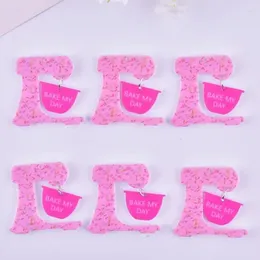 매력 10pcs Bake Me Day Sew Machine Acrylic 펜던트 귀걸이 목걸이 가방 보석 제조 공예 DIY 여성 선물