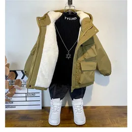 Jacken Winter Plus Samt Mäntel Baby Jungen Dicke Warme Baumwolle Jacke Teenager Kleidung Mode Kinder Parka Oberbekleidung 310 Jahre 231013