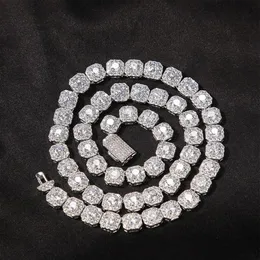 9 mm kwadratowy skalowy cukier cyrkon Dianond Tennis Chain luksusowy sześcienna cyrkonska projektant Diamond 14-krotnie złote łańcuchy męskie biżuteria Hip Hop 16-2259e