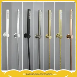 Badezimmer-Duschköpfe, Messing-Handbrause und Brausehalter, feste Halterung, 150 cm Edelstahlschlauch, Badezimmer-Hardware-Zubehör-Sets, Stangenform 231013