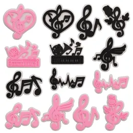 Wholesale 100Pcs PVC Music Notation Garden Shoe Buckle Decorations Charms Button Clog Backpack Hole Slipper Kids Party Xmas Gifts