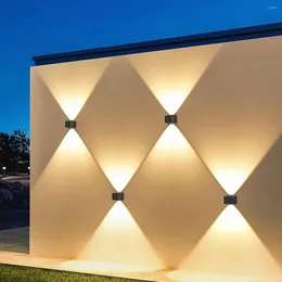 Wandleuchte Solarlicht Outdoor Up-Down-Beleuchtung LED-Waschlichter für Innenhofgarten Dimmbar