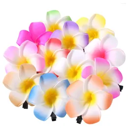 Dekorativa blommor 24st 2,4 tum Hawaiian Plumeria Flower Hair Clip Accessory For Beach Party Wedding Event Decoration 12 Färger