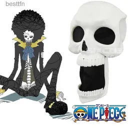 Tema Traje One Piece Brook Cosplay Máscara Face Shields Prop Modelo para Amantes de Anime para Festa de Halloween Crianças Brinquedo Presente de Natal AcessórioL231013