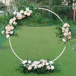 Party Decoration 2022 Wedding Props Iron Ring Arch Round Metal Backdrop Flowers Door Outdoor Flower Stand For DecorShelf285g