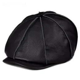 Berety przybycie zimowi mężczyźni/kobieta oryginalna skórzana czarna/brązowa czapki kowboju wysokiej jakości kowcyla malarz Hats Street Casquette 231013