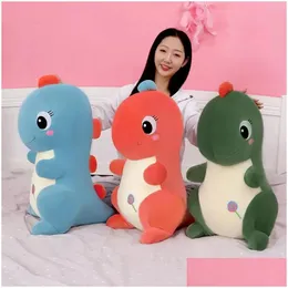 Bambole di peluche 30 cm carino morbido piumino di cotone piccole bambole di peluche di dinosauro cartone animato morbido carino con gli occhi grandi bambola per bambini cuscini o giocattoli regali St Dh6Nf