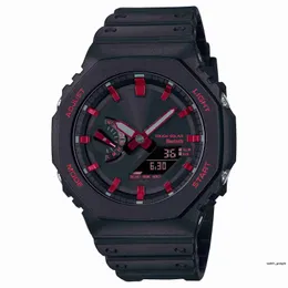 Unisex 2100 Digital Sports Quartz 시계 오리지널 충격 시계 분리 가능한 어셈블리 방수 방수 방수 시간 초록색 LED 다이얼 GA 오크 시리즈 2023 오크 시리즈 상자