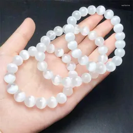 Bağlantı bilezikleri doğal selenit bilezik toptan tasarım streç polikrom el yapımı boncuklar iyileştirici kadın mücevher hediyesi 1pcs 10mm