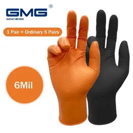 Five Fingers Gloves Multipurpose Nitrile 20PCS Mechanic Industrial Waterproof Work 80g Diamond Nonslip Mechanics Repair 231012