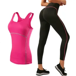 Strój jogi 2023 Sports Bieganie Przycięte najlepsze legginsy Zestaw Kobiety Kombinezon fitness Zestawy Gym Trainning Clothing Trening Fitnes Yo 231012
