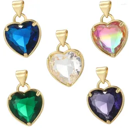 Charms Bling Heart Luxury Pandent For Jewelry Making Big Zircon Heart-shaped Boho Dijes Gold Color Diy Earrings Necklace