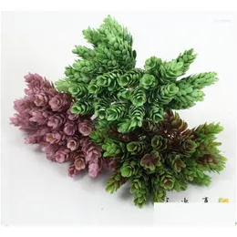 Flores decorativas 1 PCS Beautif Artificial Pine Cone Bouquet Plástico Planta Decoração de Casa Presente F505 Dhenm