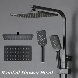 Cabeças de chuveiro de banheiro Chuveiro de chuva ABS Cachoeira Cabeças de chuveiro quadradas Bico de chuva Pulverizador Torneira Peças de reposição Acessórios de fixação de banheiro 231013