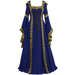 Sıradan elbiseler artı yazlık elbise kadınlar 2021 vintage celtic ortaçağ taban uzunluğu rönesans gotik cosplay cobe femme1285y