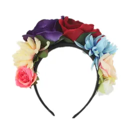 Woman Headband Costume Simulation Rose Flower Halloween Garland Props Wedding Party Decoration Christmas Hairbands