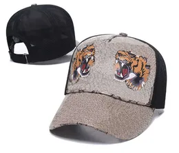 Ball cap mens baseball kvinna märke tiger huvud hattar bi orm leopard broderade ben män kvinnor kasquette sun hatt gorras