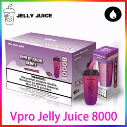 VPRO Jelly Juice Cup 8000 Puflar Mesh Bobin 16ML E Sıvı 650mAh Pil Tipi C USB Şarj Crazvapes