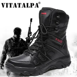 Botas masculinas táticas militares botas casuais sapatos de couro swat bota do exército motocicleta tornozelo botas de combate preto botas militares hombre 231012