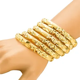 Bracciale Arabia Saudita Colore oro 6 pzlotto Etiopia Gioielli Braccialetti Dubai Gioielli per le donne Ragazze africane Braccialetti nuziali Regali 231012