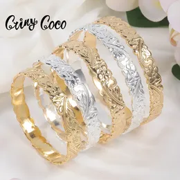 Bangle Cring Coco Hawaiian Barkles Fashion Woman Gold Placed Jewelry Exclieds Polynesian Bracelet for Women Luxury 231012