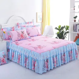 Spódnica łóżka Kwiatowe eleganckie spódnice na łóżko szlifowanie koronkowego łóżka sypialnia bez poślizgu okładka spódnica spódnica łóżka dwupowłogowe dekorowane okładka 231013