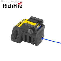 Taschenlampen Taschenlampen Richfire Tactical Laser 5mw rot grün blau Strahl wiederaufladbare kompakte Pistolenwaffe für Picatinny Rail mit eingebautem Batterie YQ2310131