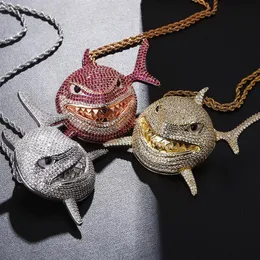 Iced Out Pingente Luxo Designer Jóias Mens Colar Declaração Hip Hop Bling Big Pingentes Diamante Tênis Cadeia Rapper 6IX9INE Sh237v