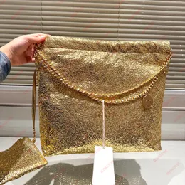 Zaino con paillettes in pelle di cera d'olio ad alta capacità da 22 kg Borsa con secchiello per l'acqua Tote Bun Borsa con catena per prepuzio della madre Borsa con badge in oro Borse di lusso39 cm