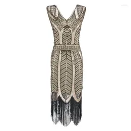 Sukienki swobodne damska moda w size damskiej sukienki z lat dwudziestych XX wieku Vintage Great Gatsby Charleston cekin Tassel 20s Party3137