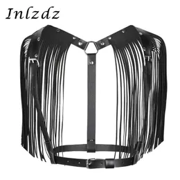 Women's Harness Erotic Lingerie Sex Cosplay Costume PU Leather Adjustable Body Chest Bondage Belt With Shoulder Tassel Bras S283V