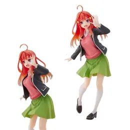 Mascot kostymer äkta 20 cm anime figur ituki rosa topp svart kappskola uniform de kvintessentiella kvintuplets modelldockor leksakspresent samla