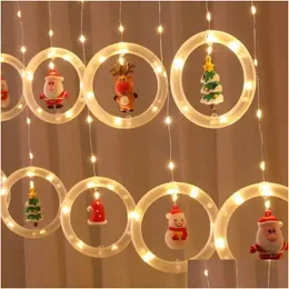 Noel Dekorasyonları 2023 Noel Işıkları LED Dekorasyon Malzemeleri Ağaç Süs Navidad Asma Işık Perde String Home Bahçe Fes Otfwe