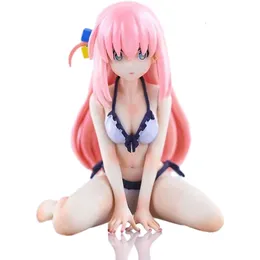 Mascot Costumes 10cm Hitori Gotoh Anime Figure Bocchi the Rock Kawaii Sitting Position Girl Action Figures Pvc Adult Collectible Model Doll Toys