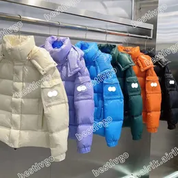 디자이너 70 주년 기념일 자켓 Calsical Winter Men Fashion Jacket 고급 여성 코트 패션 후드 탑 지퍼 두꺼운 코트 다운 따뜻한 흰색 오리 다운 재킷
