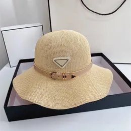 Durable Beach Straw Hats Woman Summer Vintage Outdoor Sun Protection Designer Cap Solid Color Breathable Caps Bandage Wide Brim Br283T