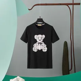 T-shirt con stampa orso scozzese a righe di design da uomo di marca di lusso T-shirt da donna casual da uomo Manica corta top vendite abbigliamento hip hop da uomo di lusso