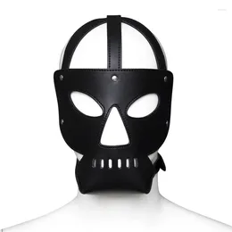 Parti Malzemeleri Rol Oyun Metal Toka Siyah Pu Seksi Kaput Maskeleri Yetişkin Cosplay Kostümleri Açık Göz Burun Yüz Maskesi Cadılar Bayramı