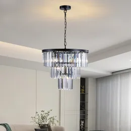 American black iron art crystal chandeliers dining room light chandeliers light lighting bedroom lamp,Crystal chandeliers