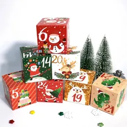 Decorative Objects Figurines Christmas Advent Calendar Boxes 24 Days DIY Advent Calendar Boxes Paper Advent Countdown Gift Boxes Christmas Home Decor 231013