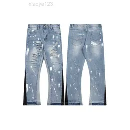 2023kläder Gallerier depterar jeans pant FW22 Vintage G-label Micro Horn Loose Hole Biker Ejressad Ripped Hip Hop Motocycle Trousers