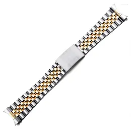 Watch Bands Silver Gold Oyster Fold Deployment Clasp Band Strap Bracelet For Rol Men's SS 20mm Part