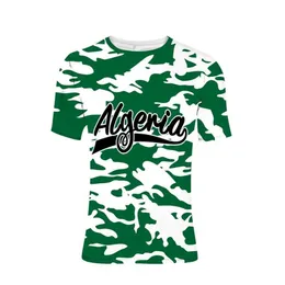 Algeriet t shirt Anpassad namnnummer Gym Algerie portar dza country t-shirt arab nation flagga manlig tryckt text dz po kläder204y