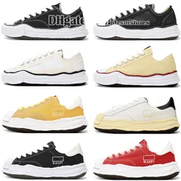 Maison Mihara Yasuhiro Sapatos Designer Couro Streetwear Lace-up Mulheres Mens Treinadores MMY Plataforma Sapato Canvas Low Sneakers Triplo Preto Branco Amarelo Verde 2023