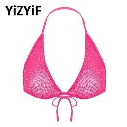 Bras Women Triangle Bra Tops błyszczącego norcestone szyja pusta kubki na rycnę miękkie wygodne seksowne balette2610