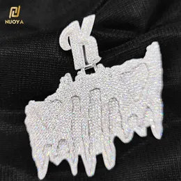 Nuoya ny design Custom Moissanite Pendant Hip Hop 925 Sterling Silver Iced Out VVS Diamond Pendant For Mens