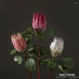 Dekorativa blommor grossist 6st konstgjorda protea cynaroides siden blommor fönster dekoration falska imperialen stor kung bröllop