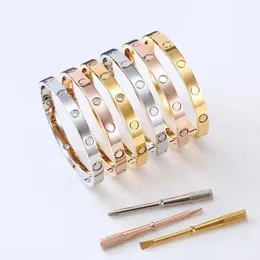 Armbänder Buchstaben Armreif Schraube Titan Stahl Manschette Schrauben Armreifen für Frauen Luxus Designer Schraubendreher Designer Armbänder Herren JewleryQ6